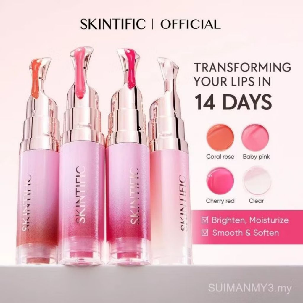Lipstik esens pencerah SKINTIFIC mencerahkan bibir gelap, melembabkan dan menghaluskan bibir, warna 