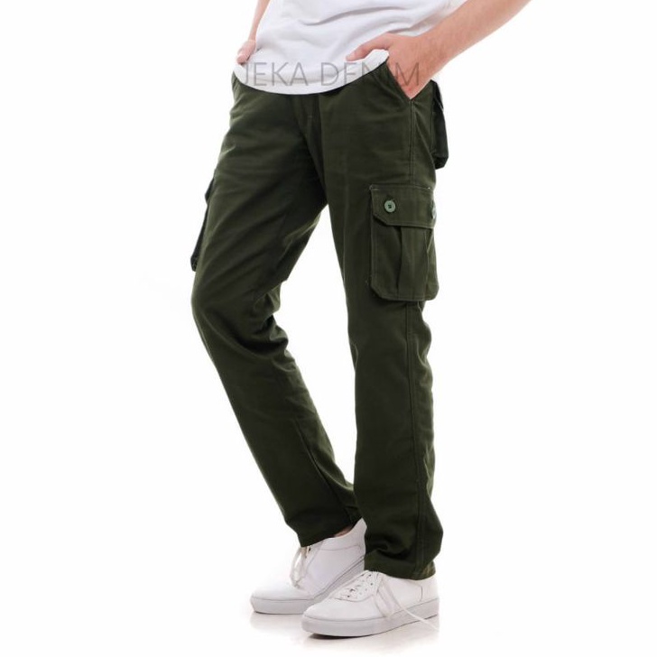 Celana Panjang Cargo Celana Cargo Panjang Pria Green Army