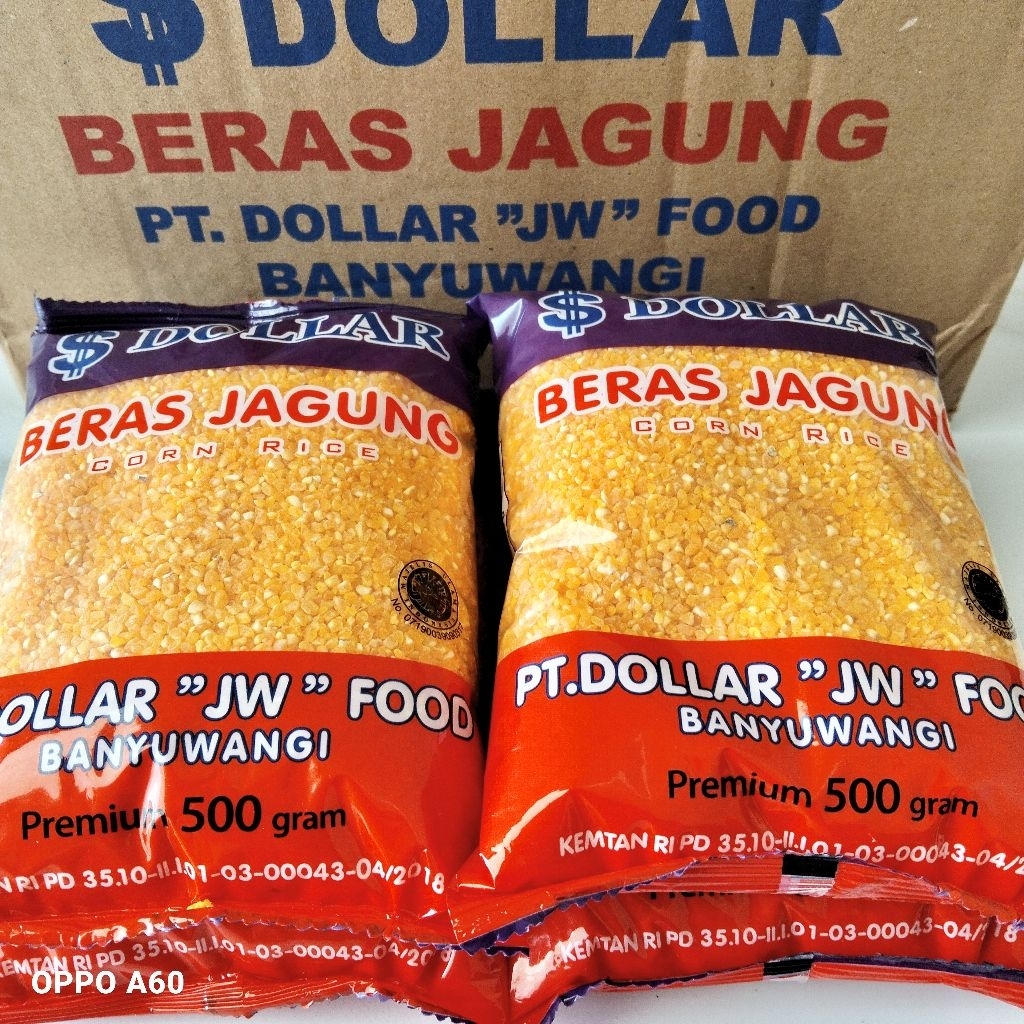 

2 Pcs Beras Jagung Dollar Kemasan 500 Gram (1Kg)