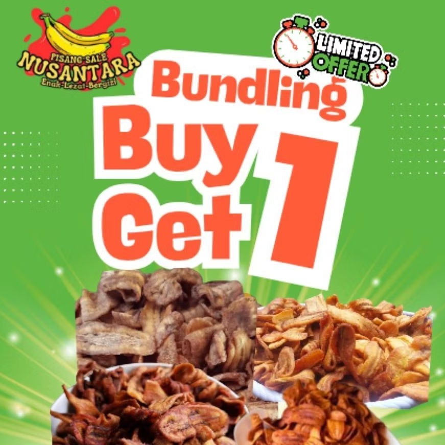 

BELI 1 GRATIS 1 SALE KERING KRIUK PISANG MADU 500GR + 500GR HEMAT BUNDLING