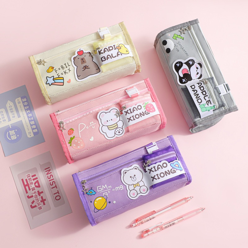 

Gobra ♕ KP010 Kotak Pensil Karakter Imut Lucu Model Motif Capybara Panda Bear Kotak Pensil Anak Sekolah Simpan Pena Pensil Penghapus Cute Moitf