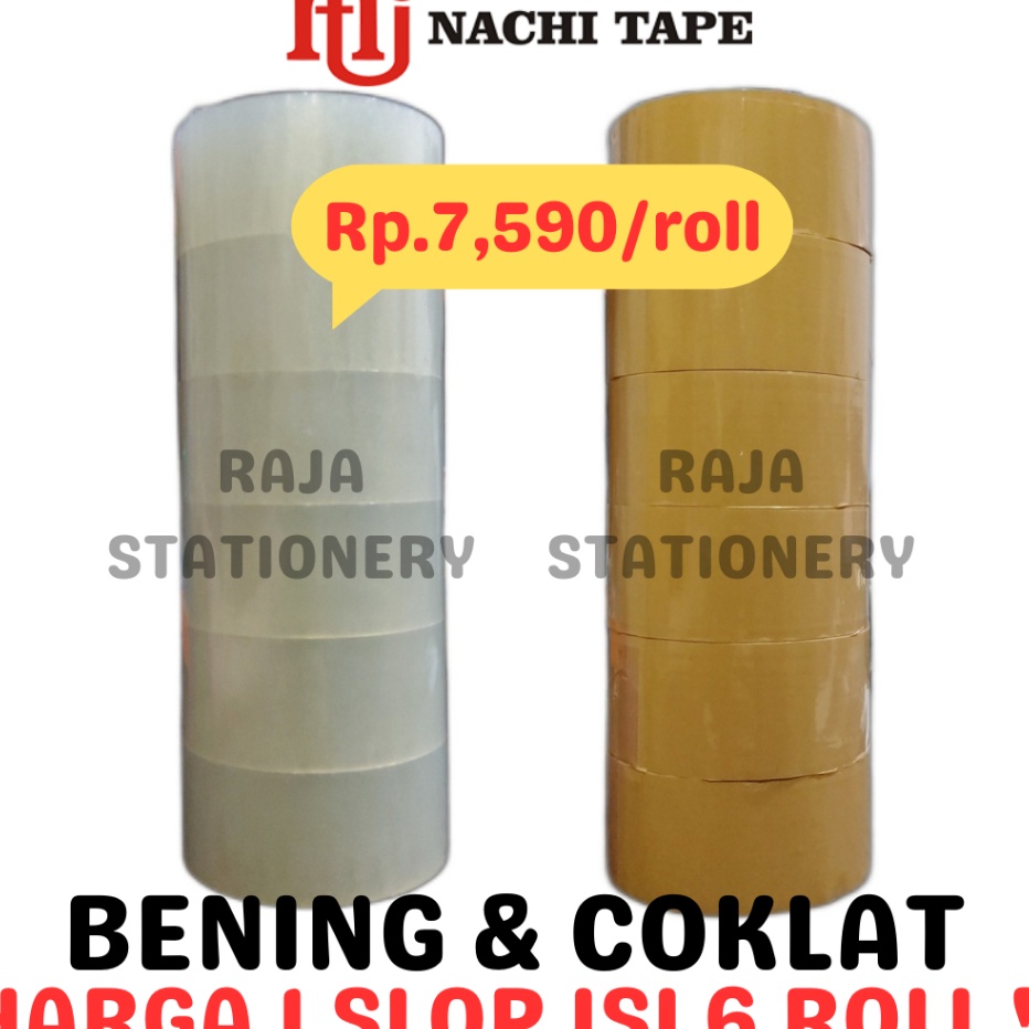 

LAKBAN NACHI 48MM 1 YARD 2 INCH LAKBAN BENING LAKBAN COKLAT OPP TAPE 1 SLOP ROLL 6PCS