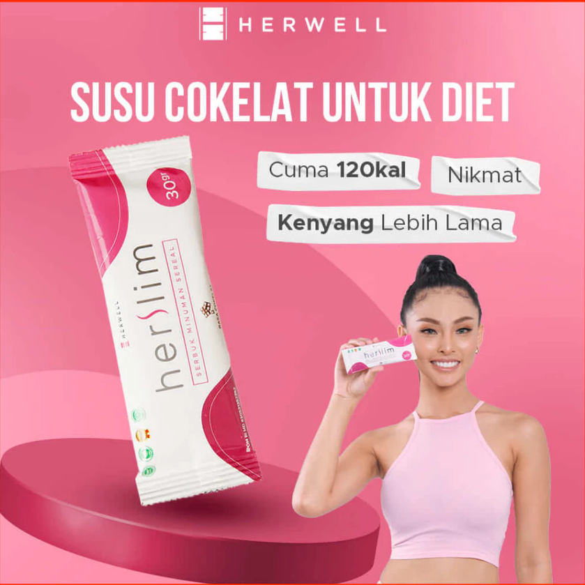HERSLIM HERWELL 6 SACHETAN / Herslim Susu Diet herwell herslim official herwell meal replacement