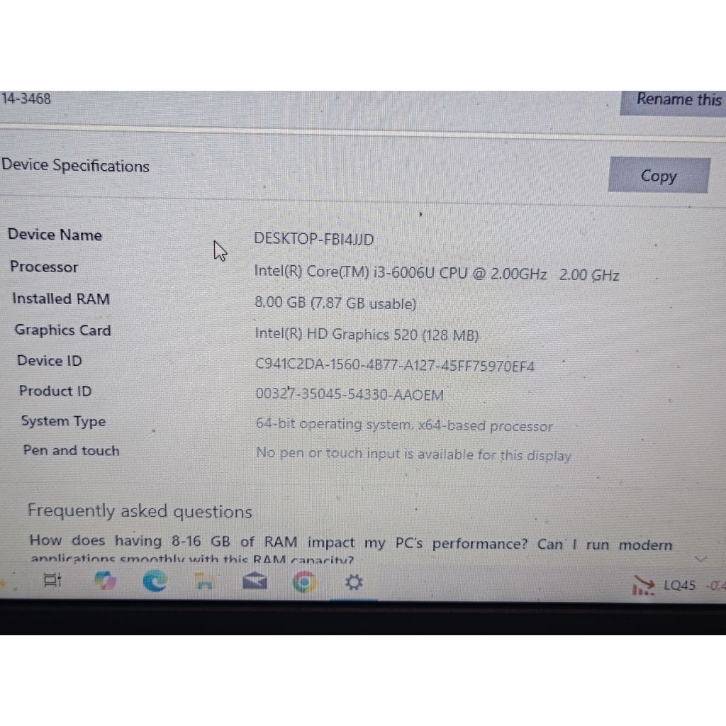 MB-Mainbiard DELL Vostro 14-3468 Intel core i3-6006U
