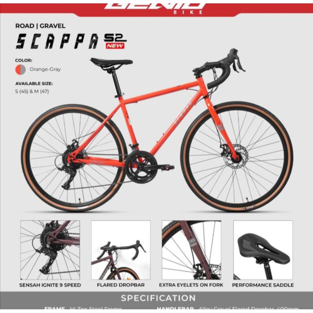 roadbike 700C GENIO GRAVEL SCAPPA S2