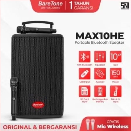 SPEAKER PORTABLE MEETING WIRELESS  BARETONE MAX10HE (10 INCH)