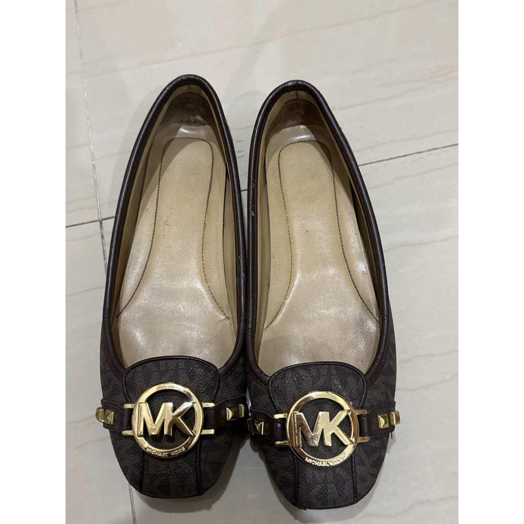 preloved - MK Fulton Studded Logo Moccasin Brown