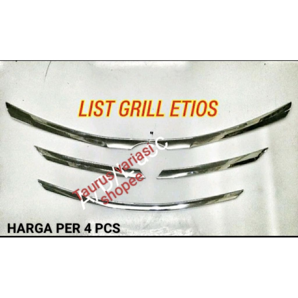 Lis List Grill Grille Bawah Bumper Depan Mobil Etios Warna Chrome Crome Model Original