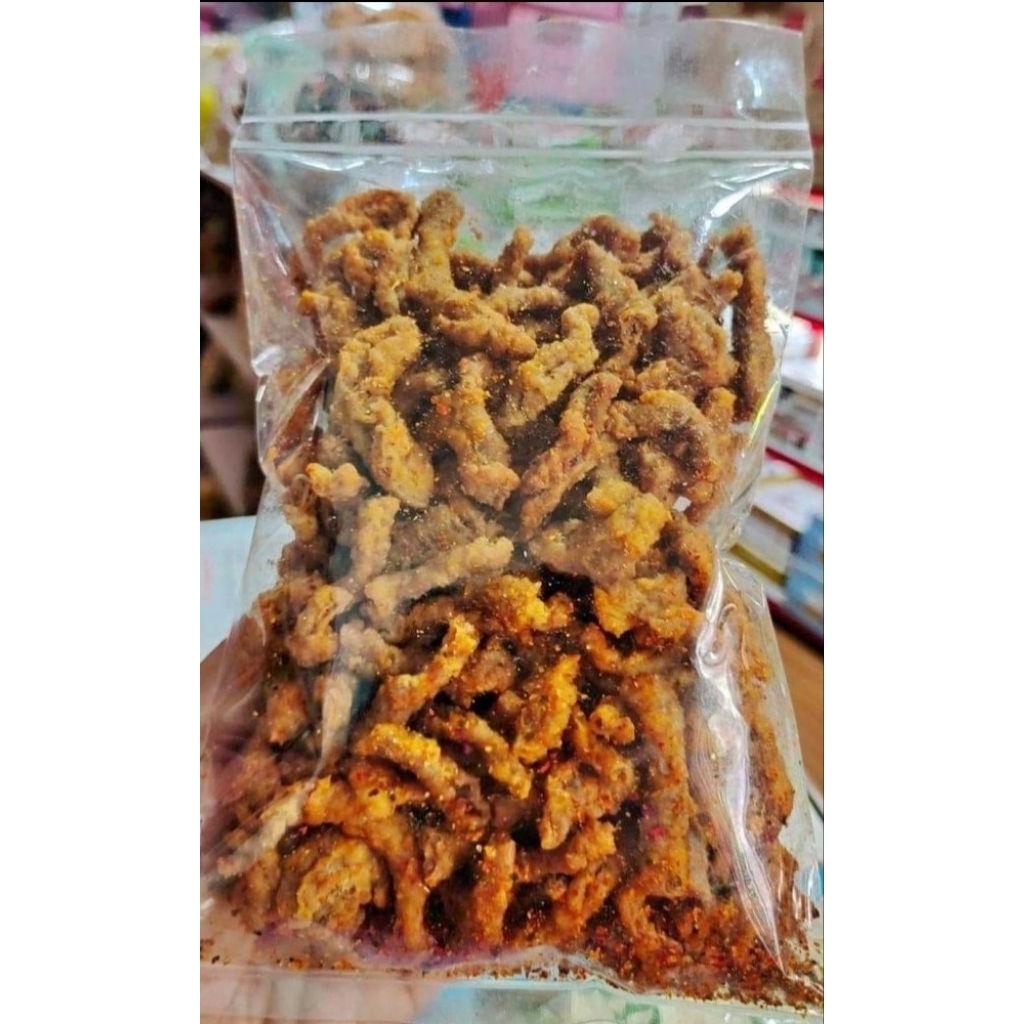 

keripik usus krispi pedas daun jeruk