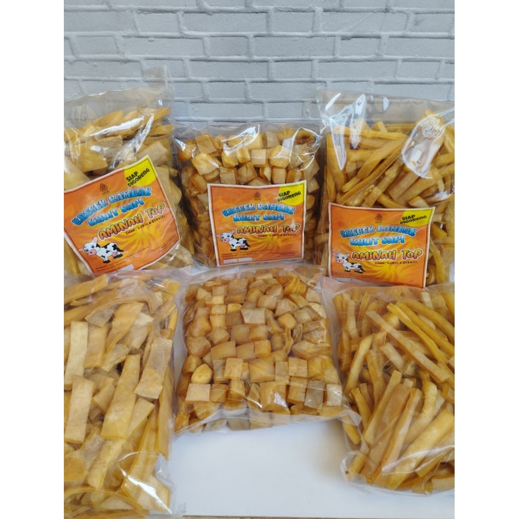 

Lezatoz_Genz Rambak Kulit Sapi/Krecek Rambak Aminah Top/Krupuk Rambak Mentah Siap Goreng 1Kg All