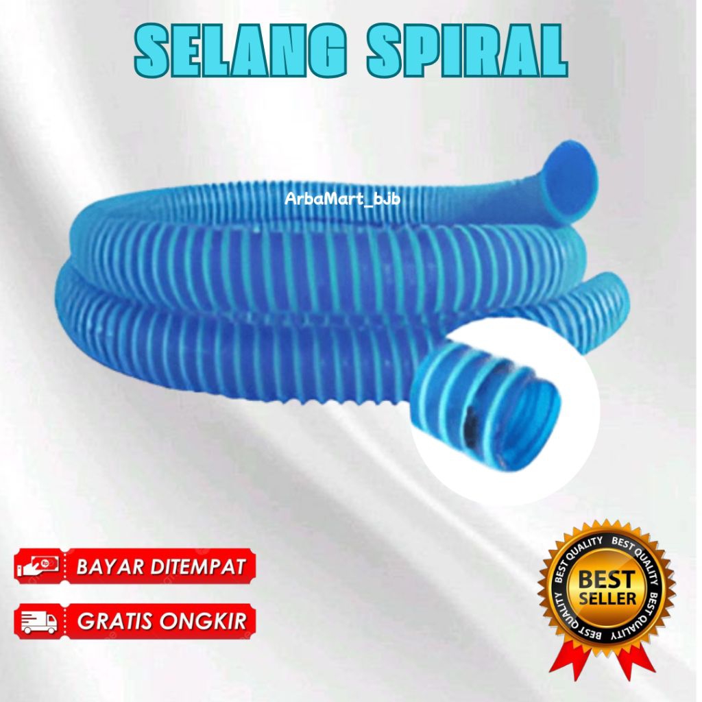 SELANG FLEXIBLE SELANG SPIRAL POMPA AQUARIUM BIRU POMPA BOX FILTER TOP FILTER - FILTER TALANG