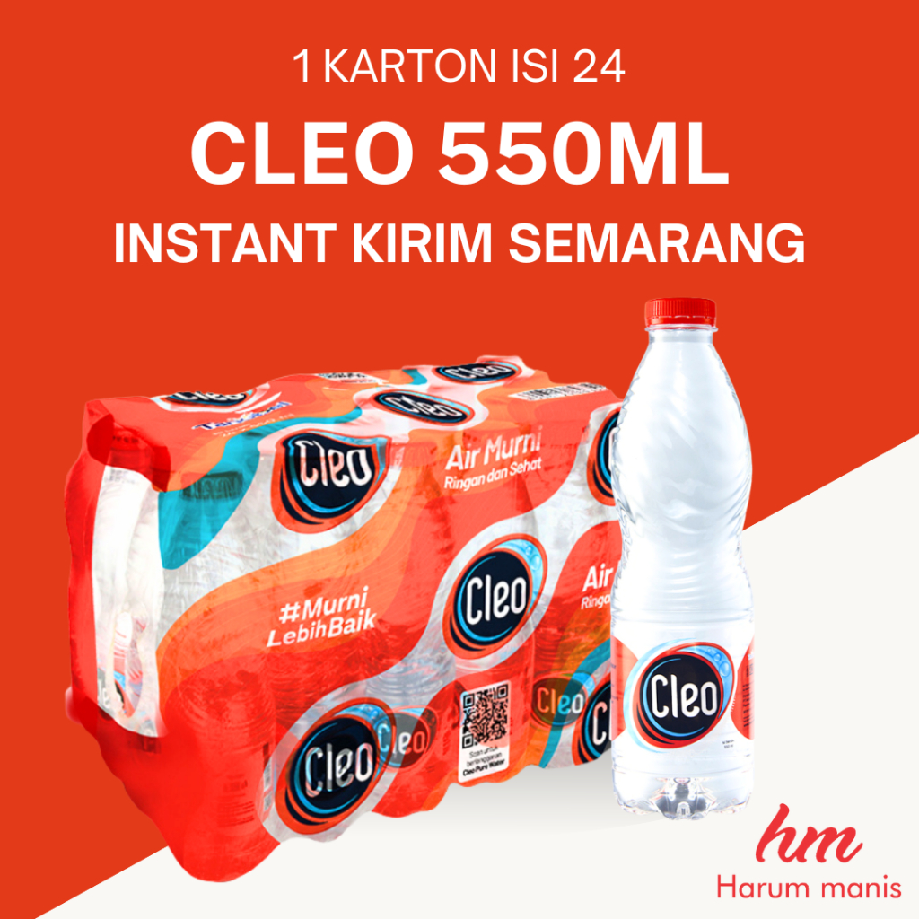 

Cleo Air Mineral Botol Tanggung 550ml isi 24 Kirim Instant Semarang