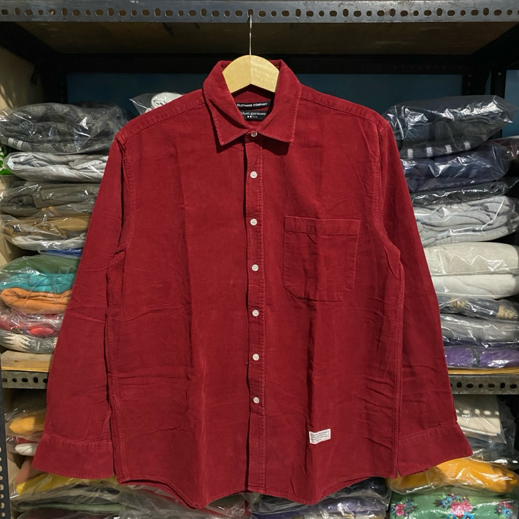 NJ Clothing Company Kr Cord L/S Shirt Merah Size 2 71x58