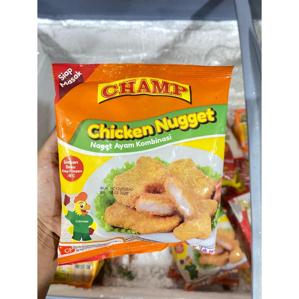 

CHAMP CHICKEN NUGGET 225gr / NAGET AYAM / CPI / AYU PUTRI FROZEN FOOD