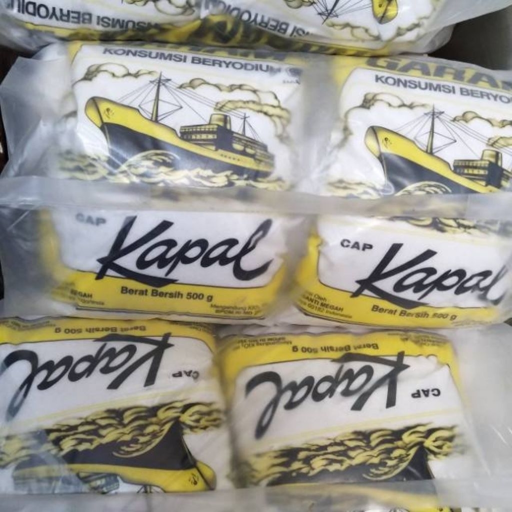

Garam halus Cap Kapal ukuran 250g dan 500g