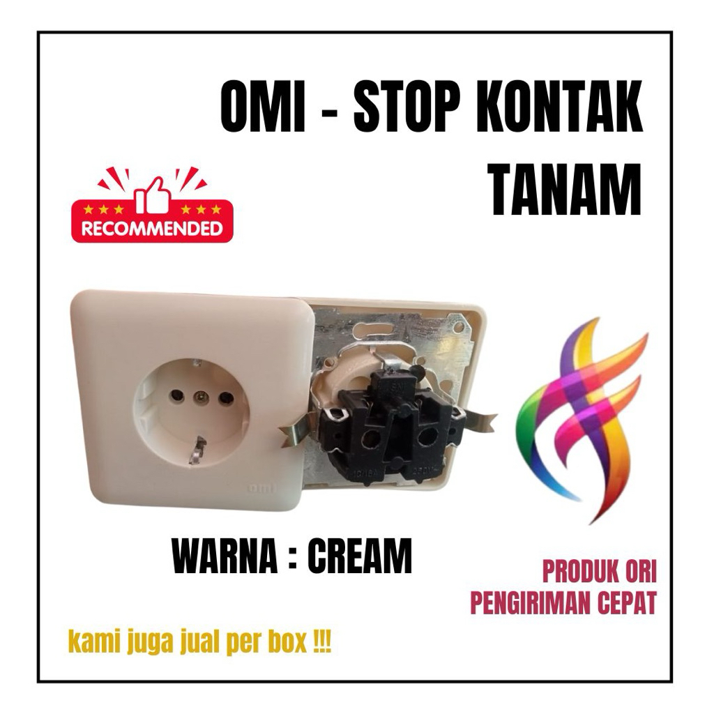 STOP KONTAK 1 LUBANG TIPE TANAM - OMI 971N
