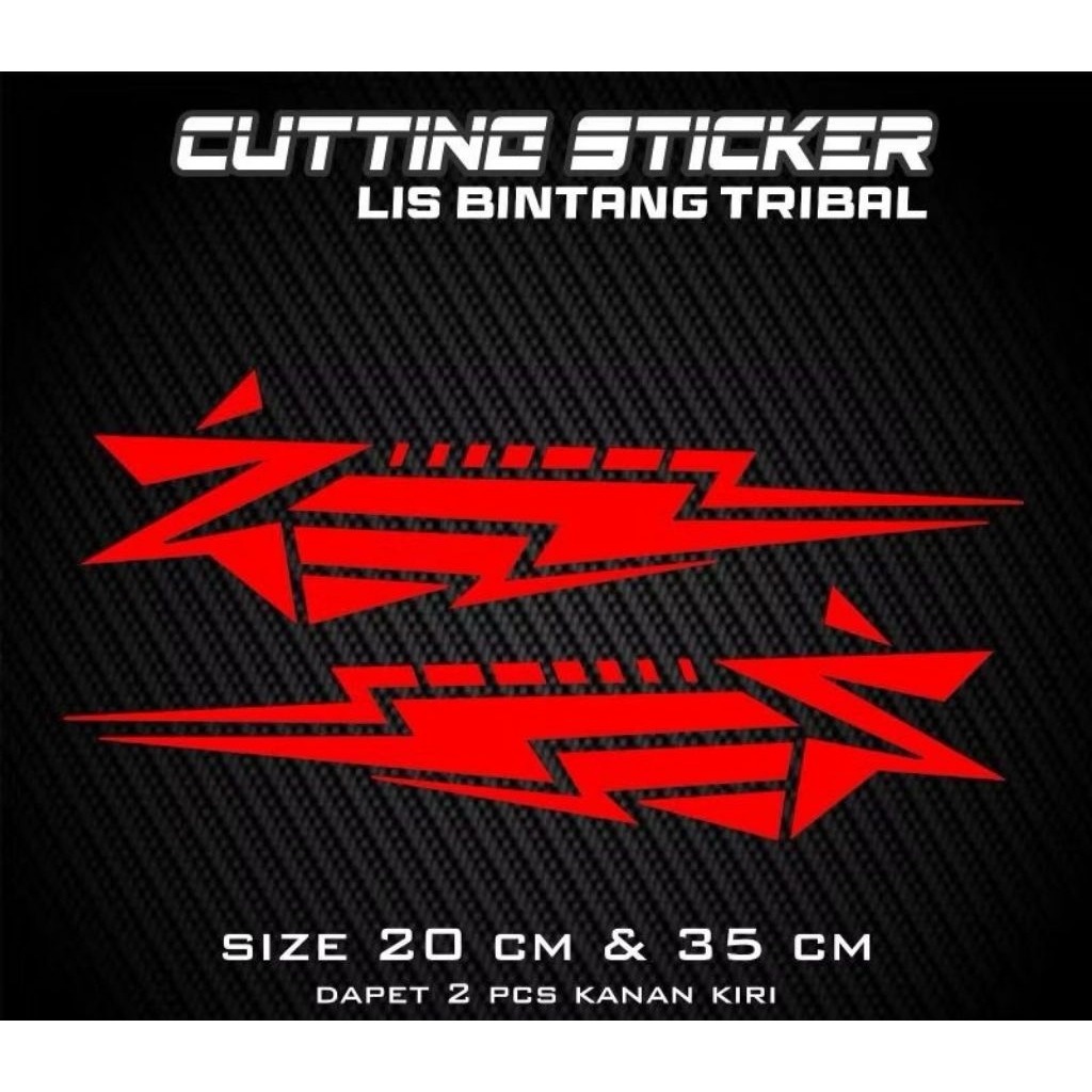 Sticker cuting list bintang kanan kiri tribal Stiker cutting variasi body motor helm kekinian