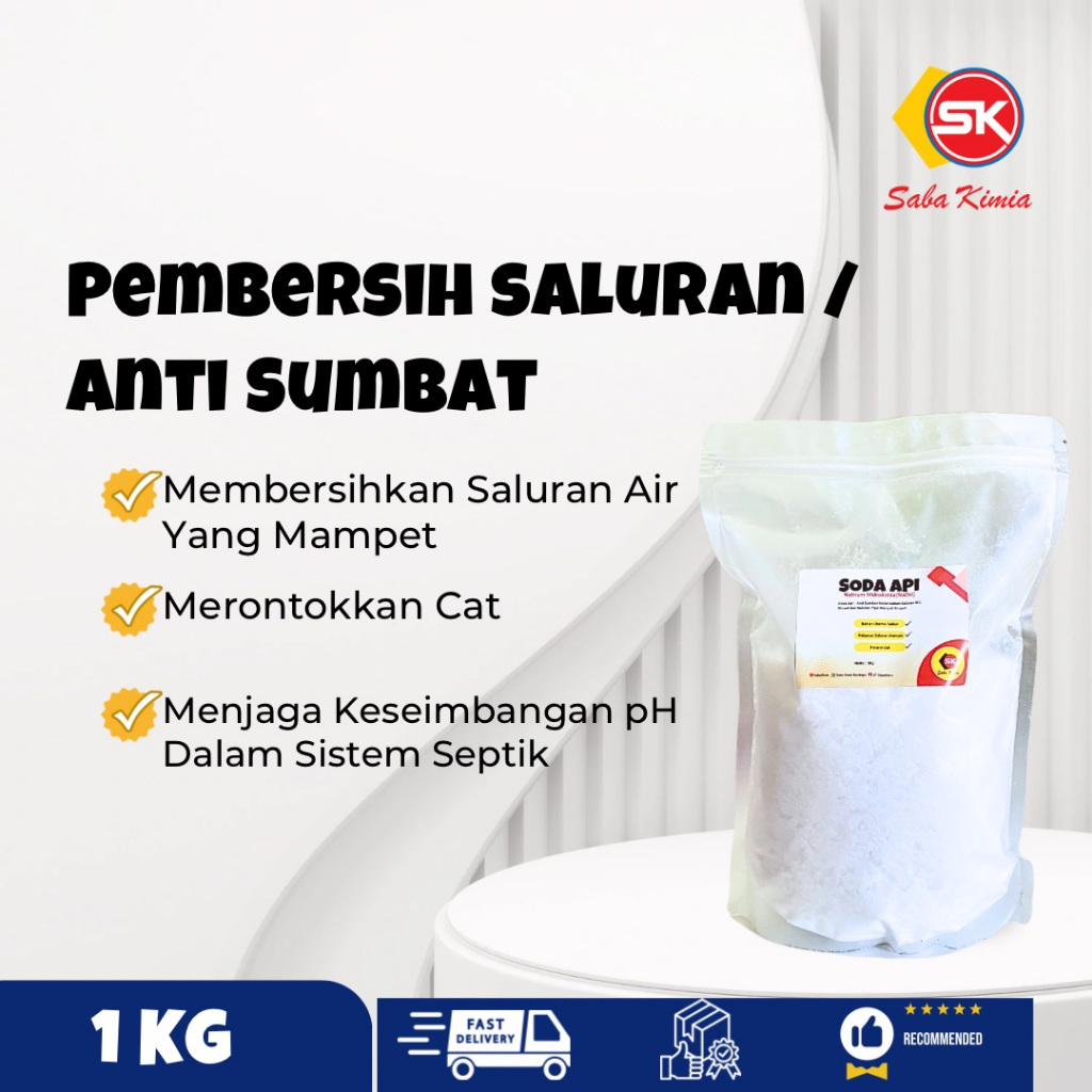 Soda Api Flakes / Costik /Caustic Soda / Pembersih Saluran / Anti Sumbat 1 Kg