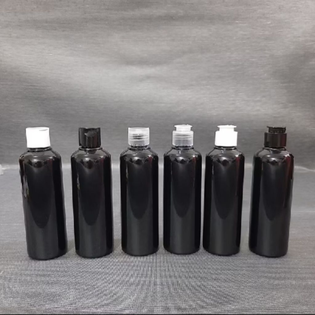 Botol 250ml HITAM Fliptop Botol Fliptop JAMUR Botol Shampoo Botol Sabun Botol Kosmetik Botol Travell
