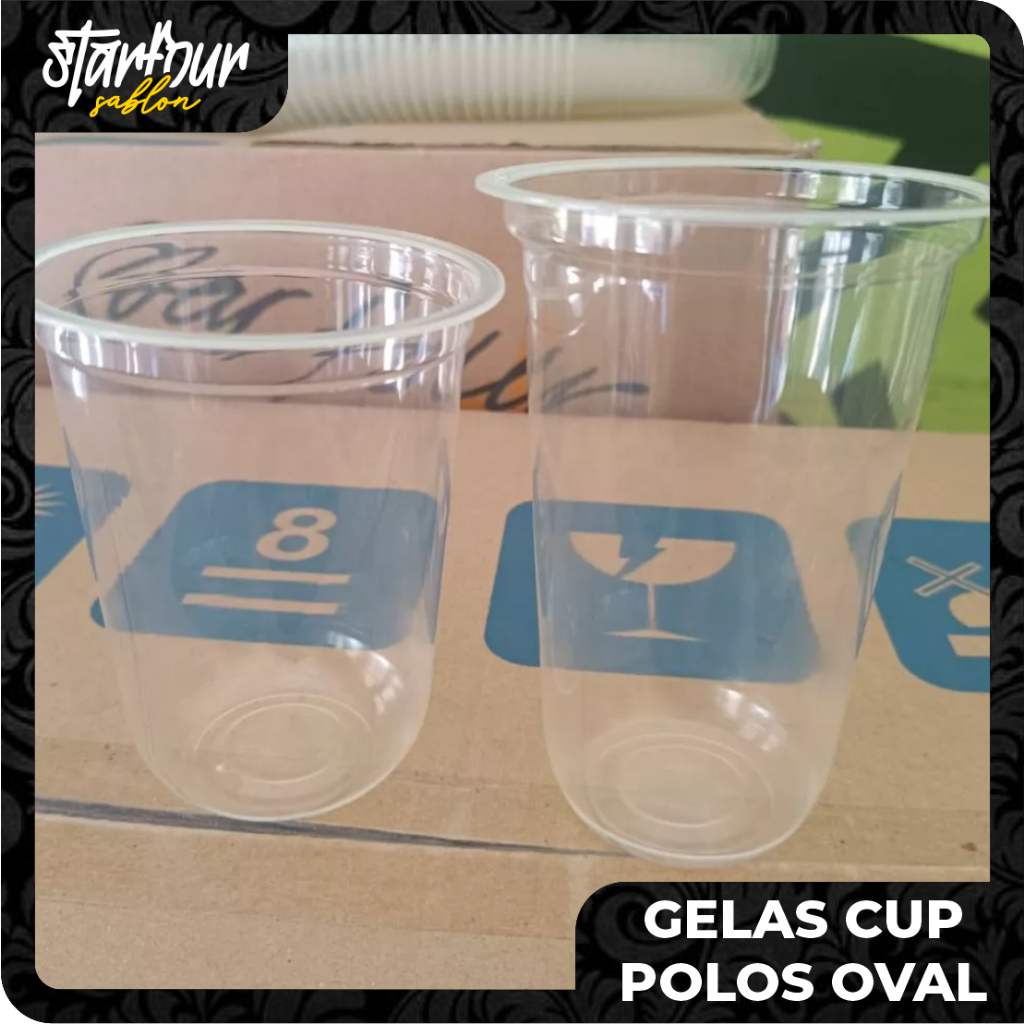Cup Polos Merek Starindo , Cup Oval 12,14,16,18 Oz Tebal berat 8 gr