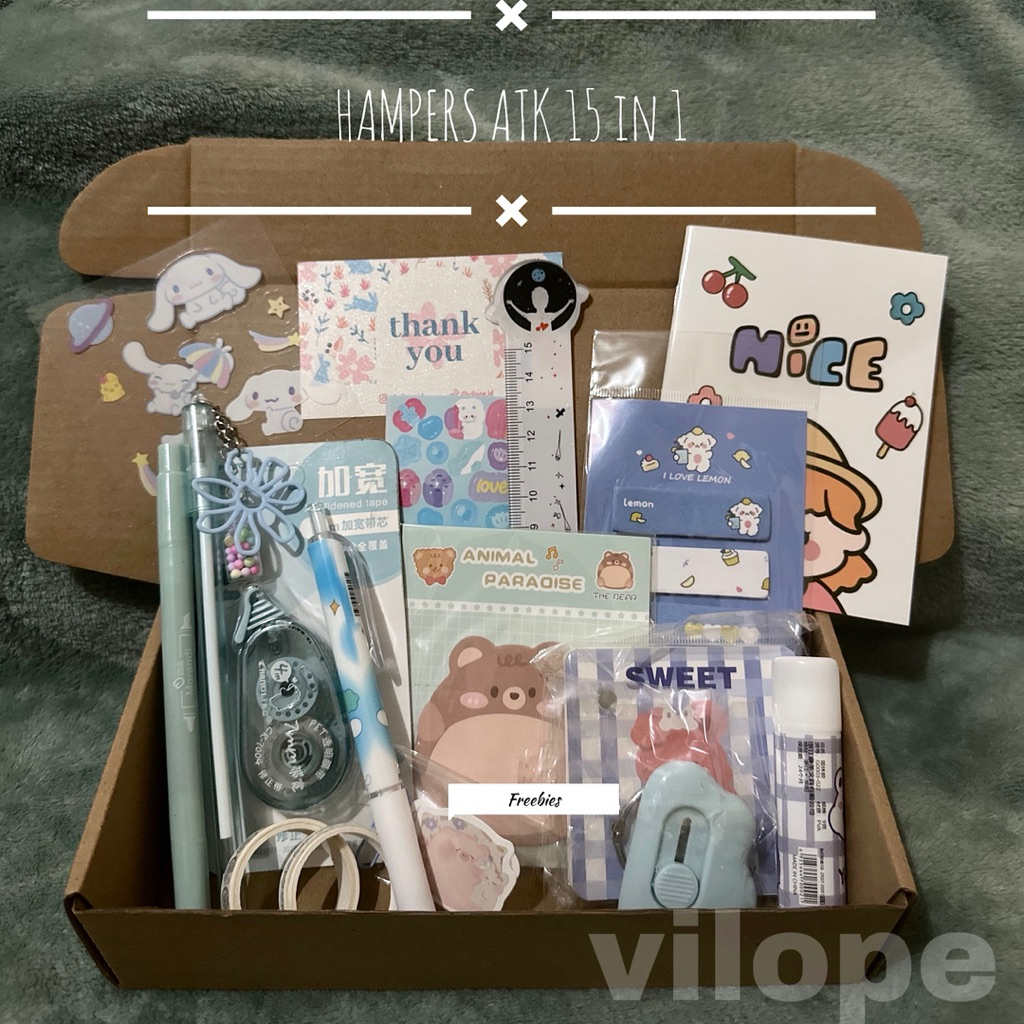 

vilope - SET ALAT TULIS 15 IN 1 / STATIONERY KIT / HAMPERS ATK / KADO GIFT ALAT TULIS