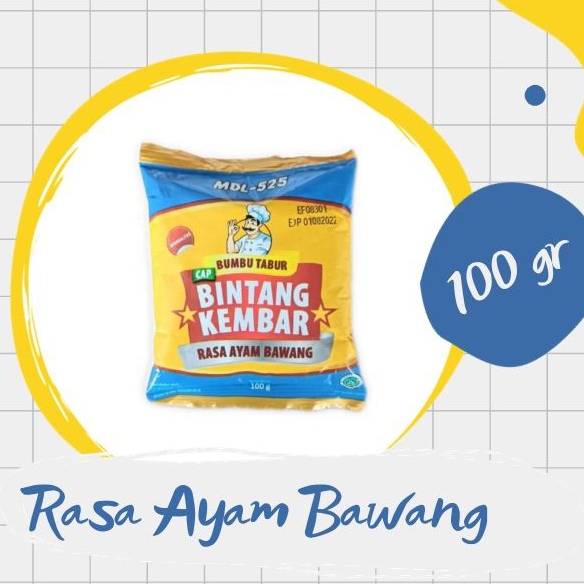 

Bumbu Tabur Bintang Kembar / Bumbu Tabur Ayam Bawang 100gr