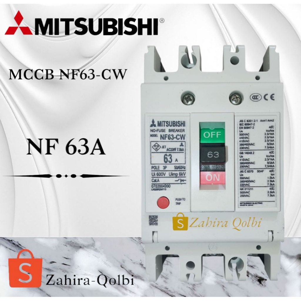 mccb mitsubishi tipe NF63-CW 63A