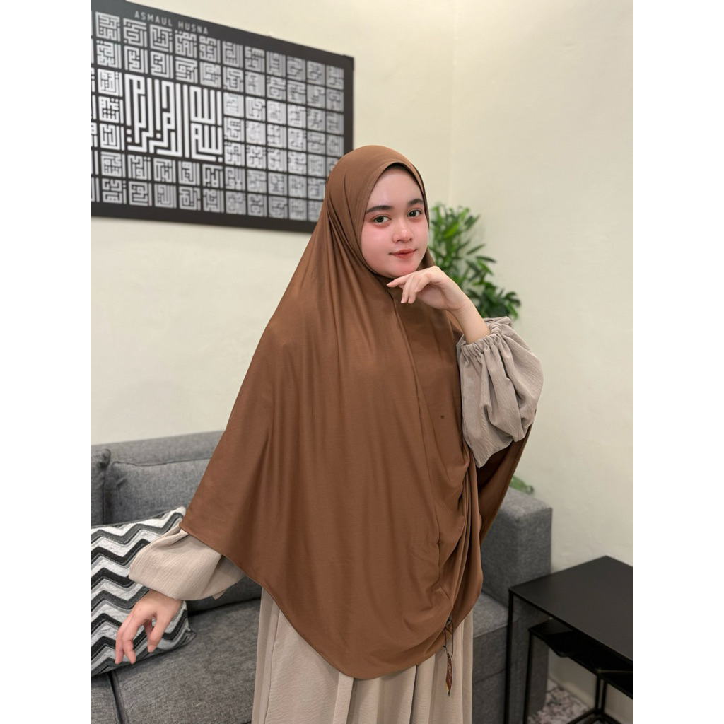 𝗮𝗹𝗳𝗮𝗲𝘆𝘇𝗮 - Hijab Bergo Instan Malay Non Pad Jersey Size Jumbo