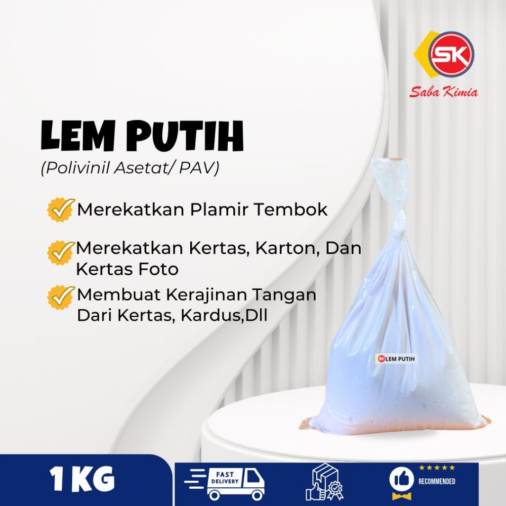 

Lem Putih PVAC 1 Kg - Lem Kertas Kayu Plamir