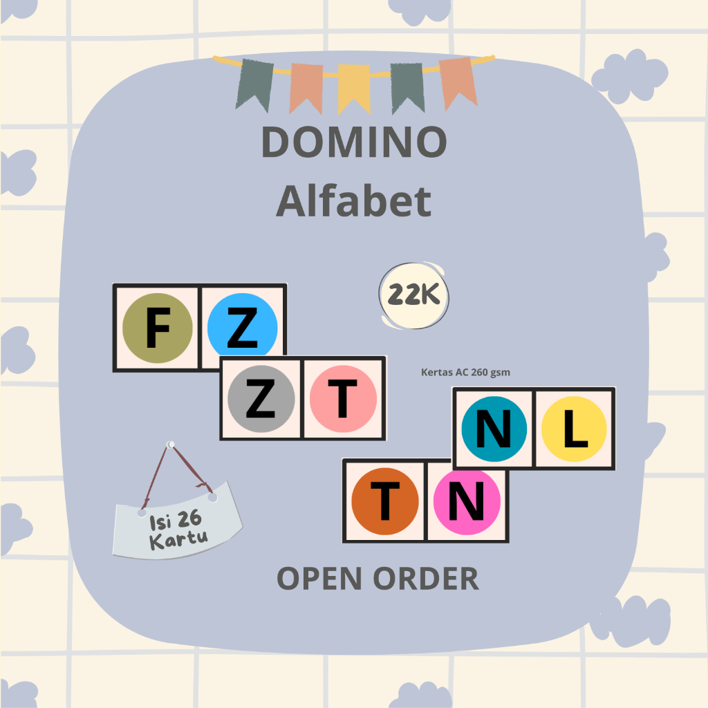 

Domino PAI (Pendidikan Agama Islam)/Domino Hijaiyah/Domino Alfabet/Bundling Domino