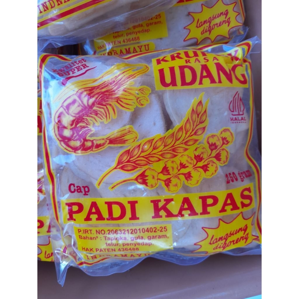 

kerupuk udang cap padi kapas mentah 250gr