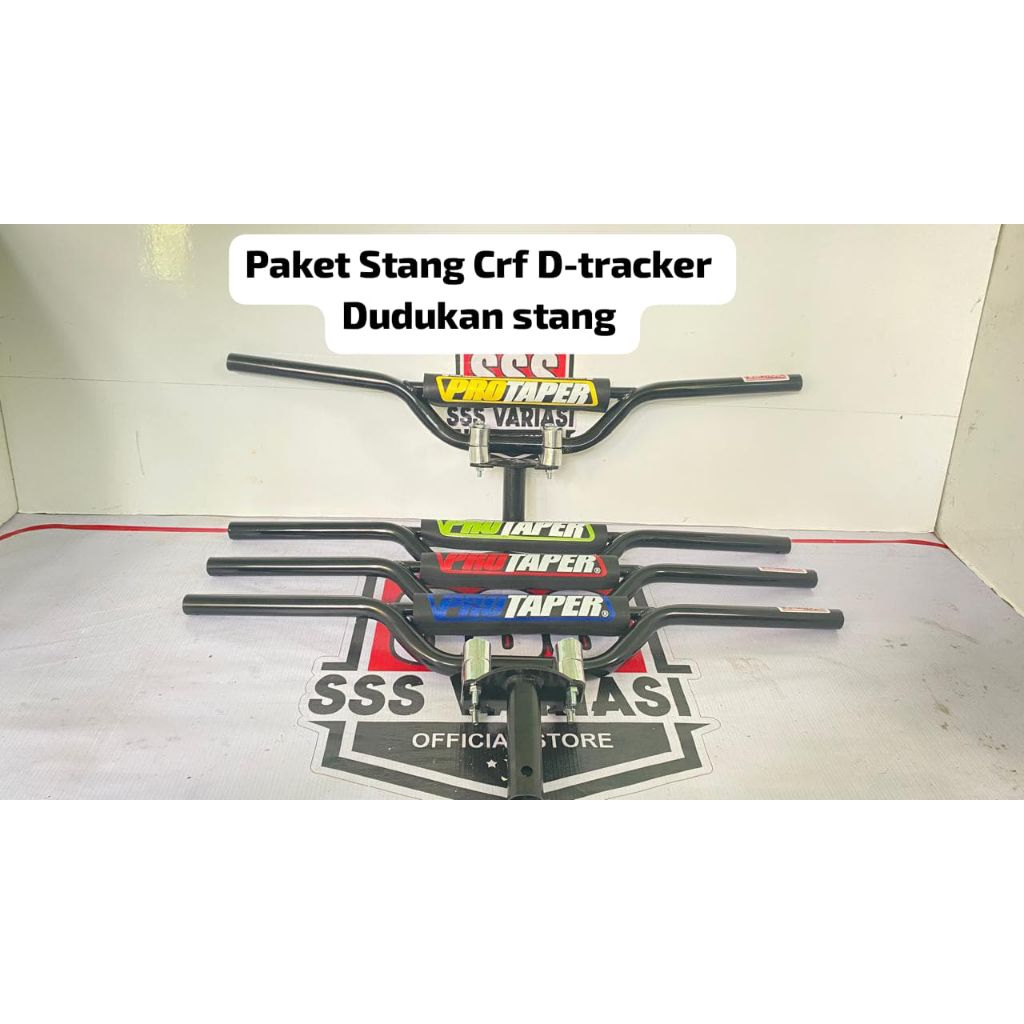 Paket Stang model Crf D-tracker+dudukan/adaftor stang