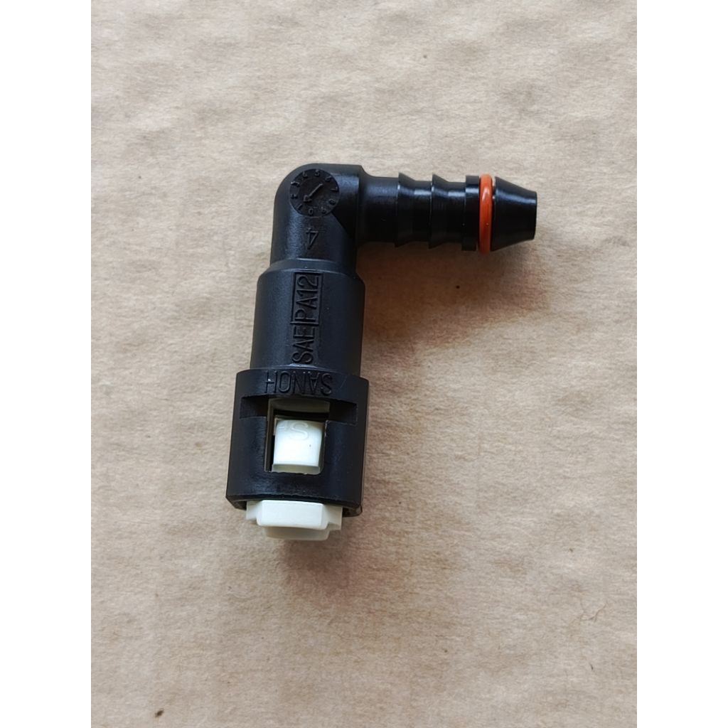 Nepel conektor copcopan selang bensin 6mm bulat L elbow