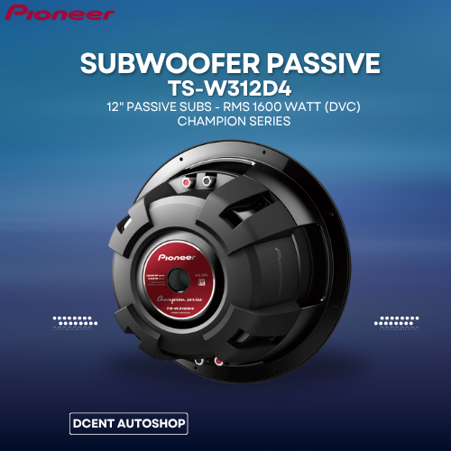 Subwoofer Passive Mobil - Subwoofer Pioneer TS-W312D4 - 12 Inch - RMS 1600 Watt - 100% Premium Origi