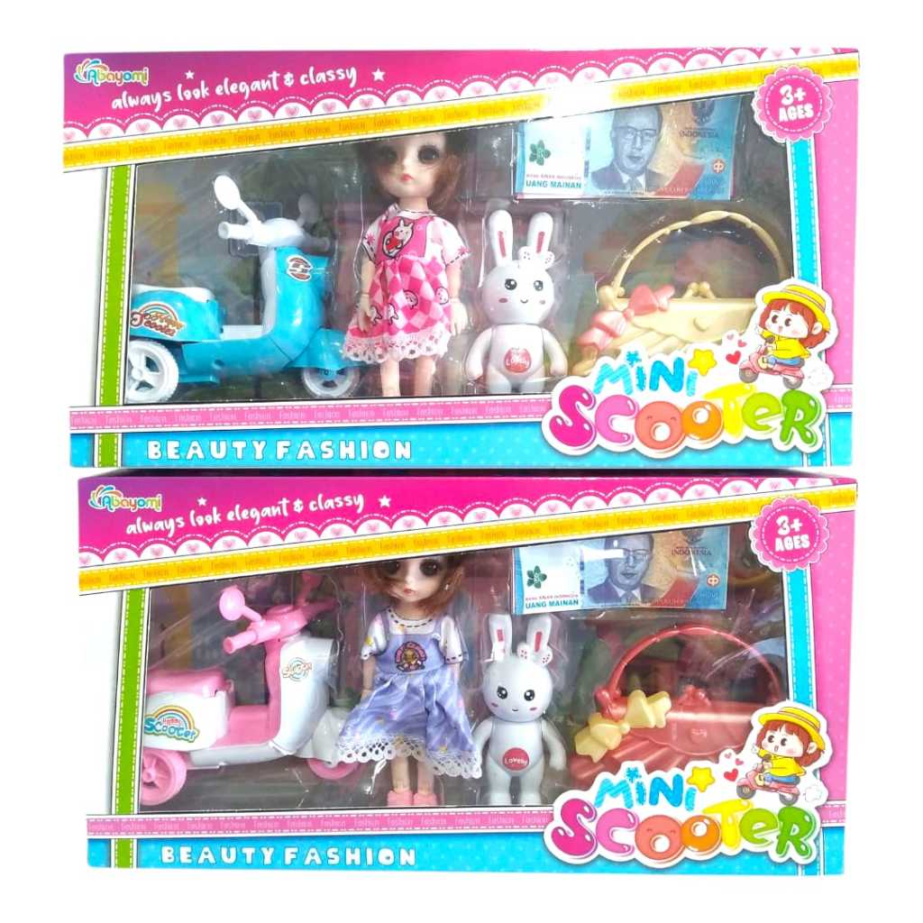 Planet Toyz - Mainan Anak Berbi Mini Scooter Mainan Boneka Anak Berbi Mini Skuter