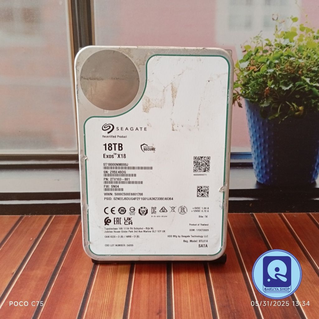 HDD Harddisk Hardisk Internal Seagate EXOS 18TB & WD MY PASSPORT 2TB RUSAK NO DETECT PIN SATA PATAH 