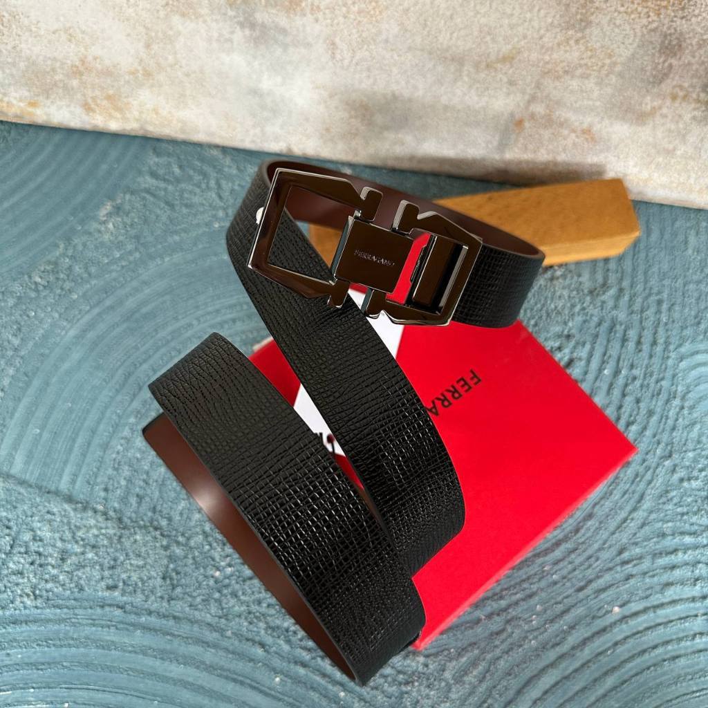 Ferragamo Belt Nero Coco Reversible