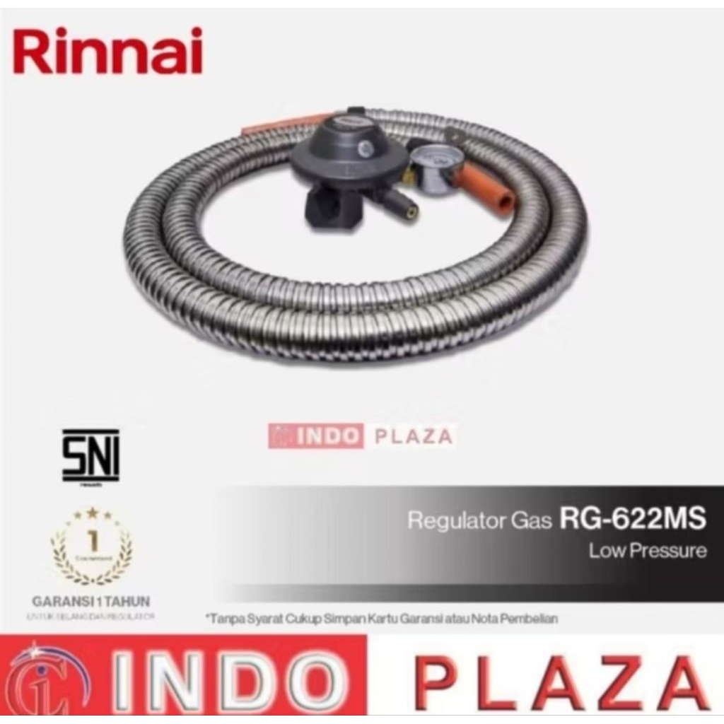 REGULATOR GAS RINNAI RG-622MS / SELANG GAS REGULATOR RINNAI RG-622MS