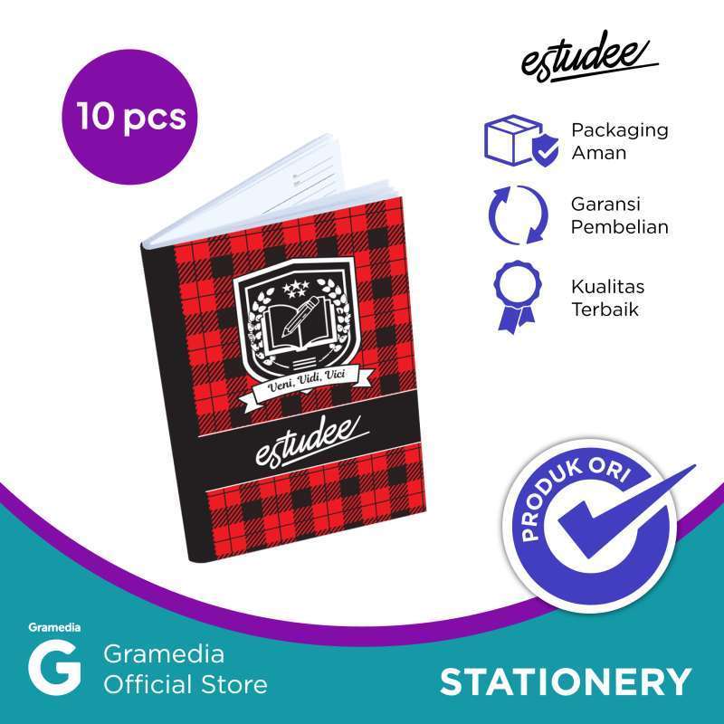 

(Original) Gramedia Pekanbaru - Estudee I B5 Tartan Merah Isi 10