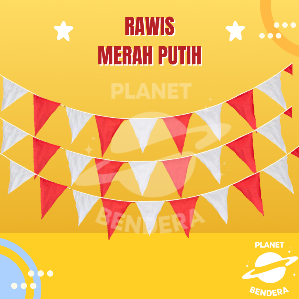 BENDERA RAWIS SEGITIGA DECORATION AGUSTUS 5 METER