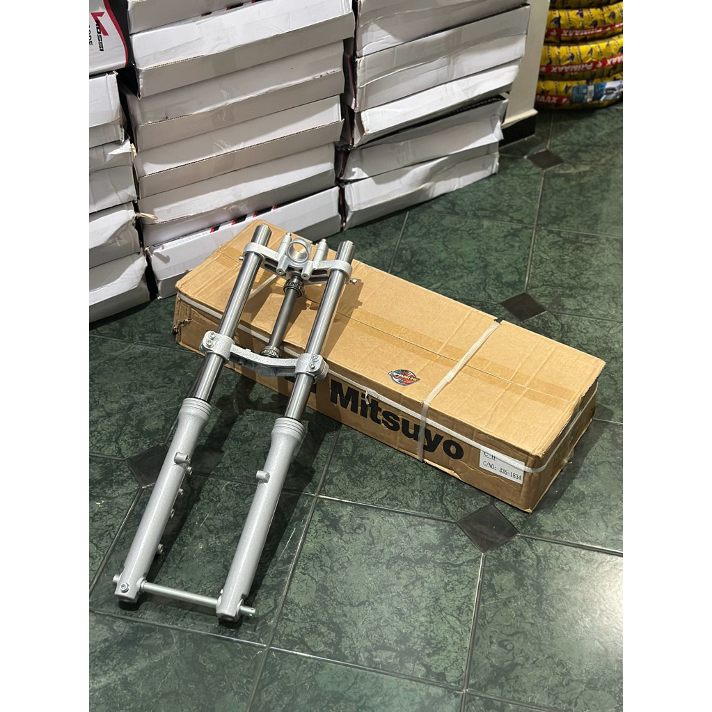 Shock Skok Depan Ninja RR Import Bottom Silver As Crom Krom PNP TIGER MEGAPRO GL CB