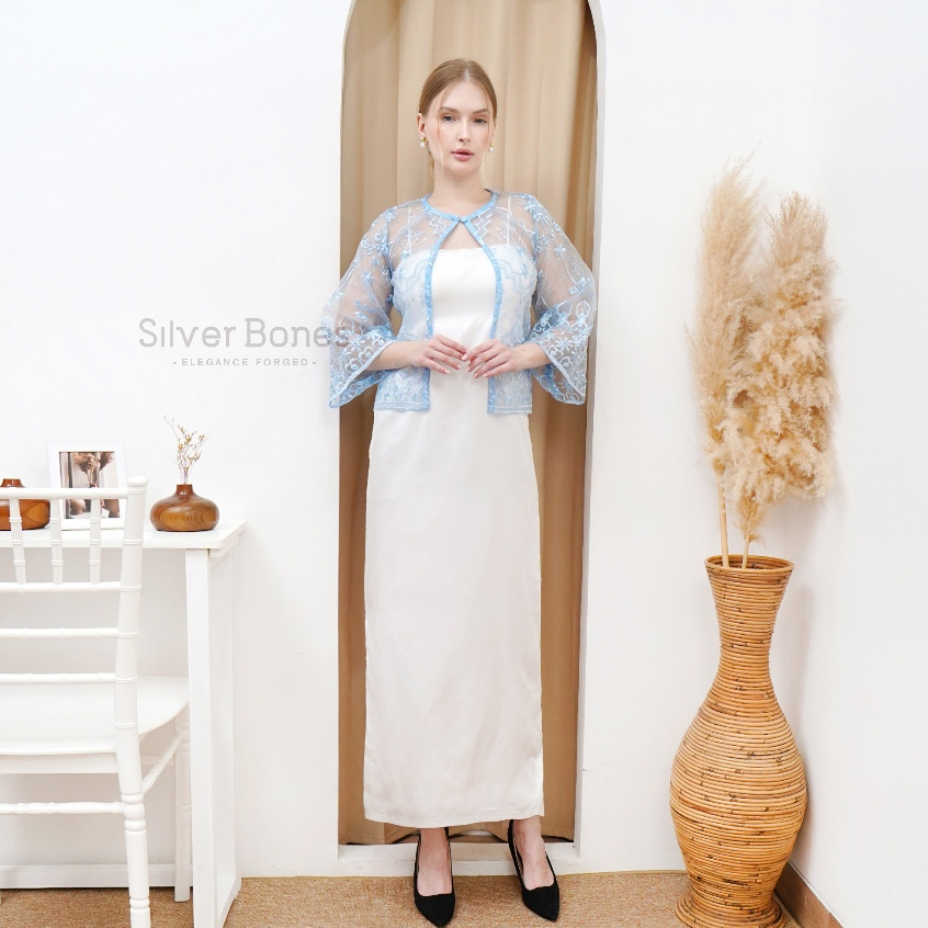 SILVER BONES - Wilona l Outer Organza Wanita Motif Bunga Stylish Kekinian