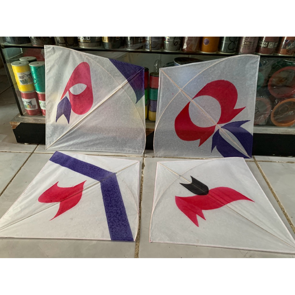 layangan seot berotot uk 54 kertas semi minyak