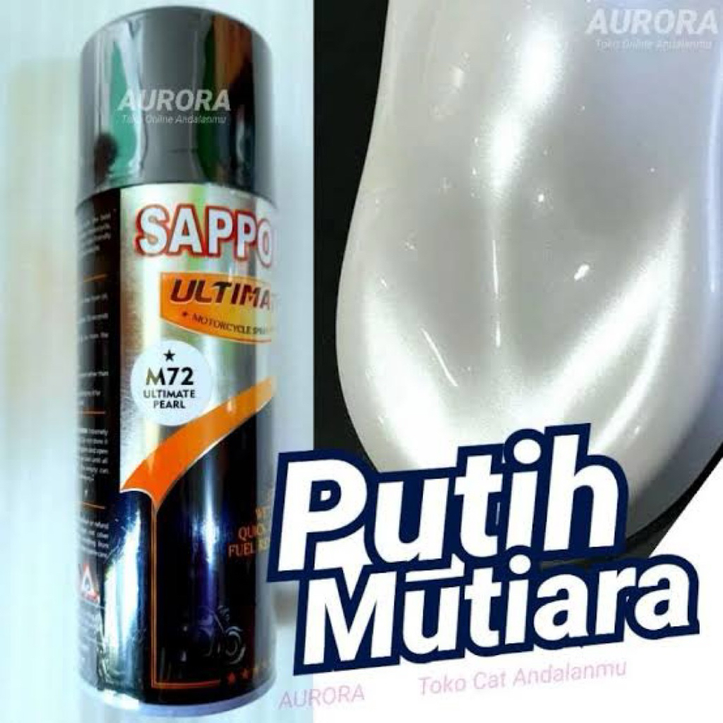 Cat Pilok Sapporo M72 ULTIMATE PEARL WHITE 400ml Putih Mutiara Met Metalik Metalic Metallic Bintik S