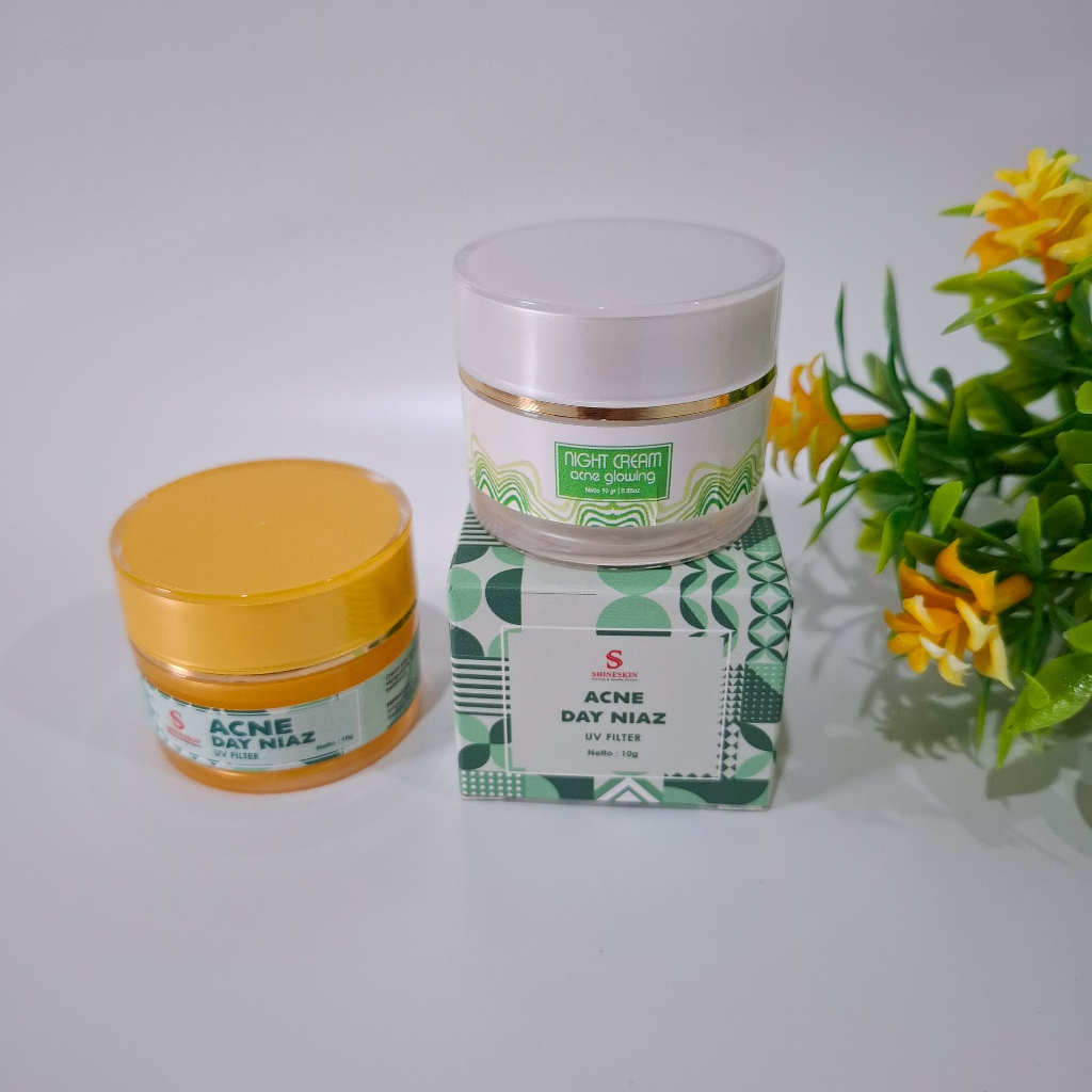 PRELOVED | Paket Shineskin Acne Day Niaz & Night Cream Acne Glowing 10g