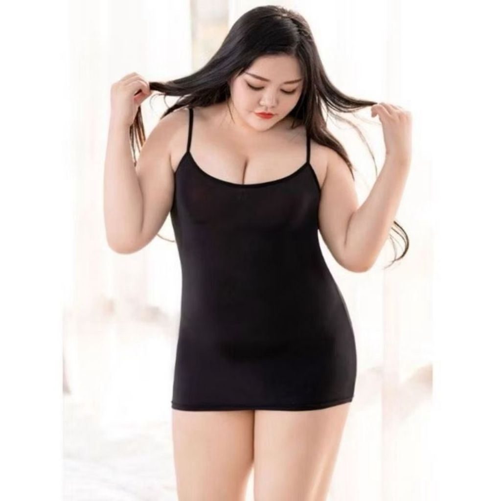 Dress tanktop bodycon jumbo wanita korean style - Tanktop super jumbo wanita muat BB 60-100kg