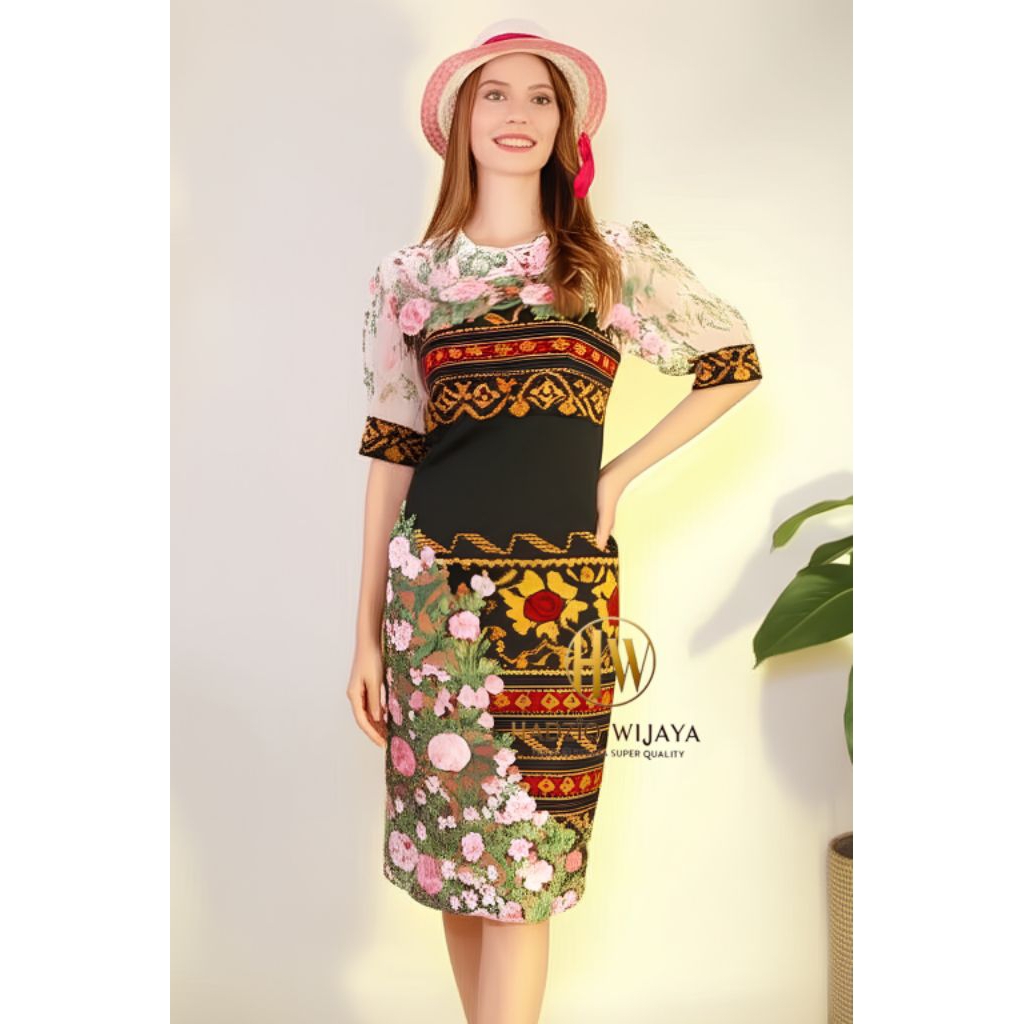 DRES TENUN BROKAT TILE GARDEN TEBAL