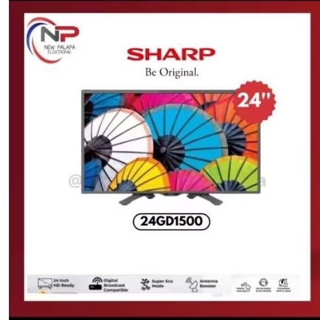 SHARP 24inch type 24GD1500 / 24HD1500  - LED Siaran Digital TV Sharp Tanpa STB 24inchi