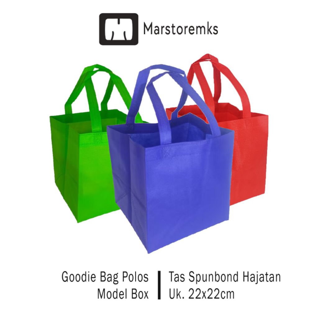 

Tas Spunbond 22x22 Model Box / Goodie Bag Polos Model Box / Tas Hajatan ukuran 22x22 cm / Tas Box Nasi