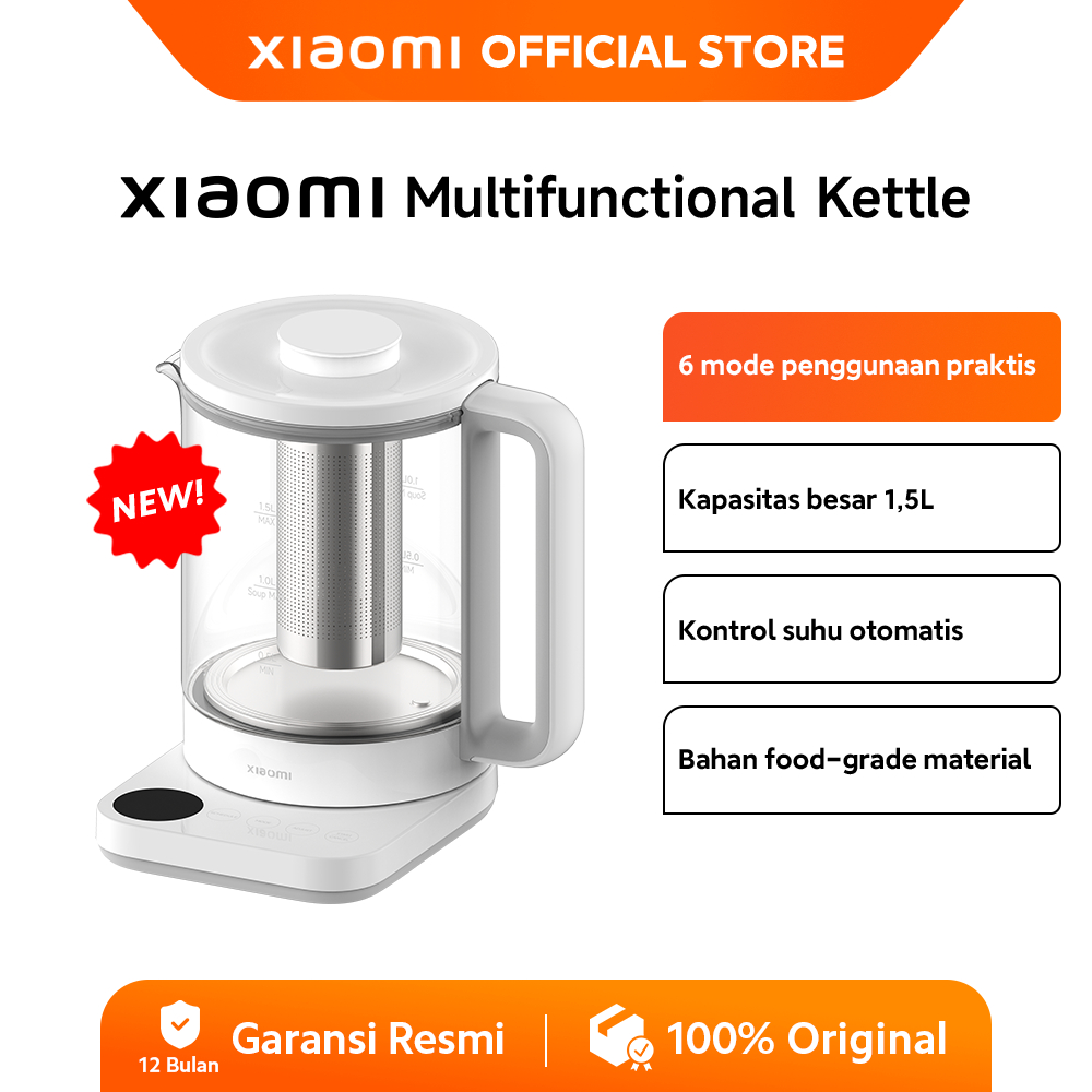 Xiaomi Multifunctional Kettle | 6 mode penggunaan praktis | kapasitas besar 1,5 L | Kontrol suhu oto